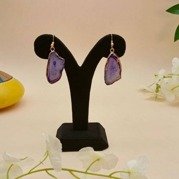 Lush Druzy Agate Slice Earring Set - Image 4