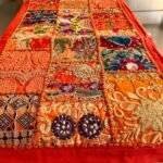 Orange Rustic Stitches Table Runner and 6 Mats Set - Image 6