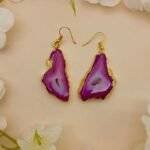 Vibe Stone Druzy Agate Slice Earring Set