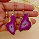 Vibe Stone Druzy Agate Slice Earring Set - Image 3