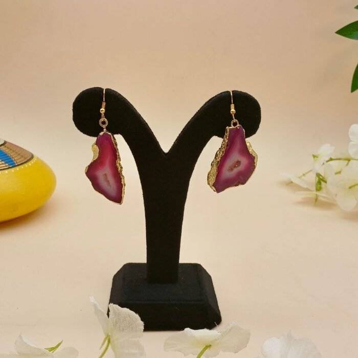 Vibe Stone Druzy Agate Slice Earring Set - Image 4