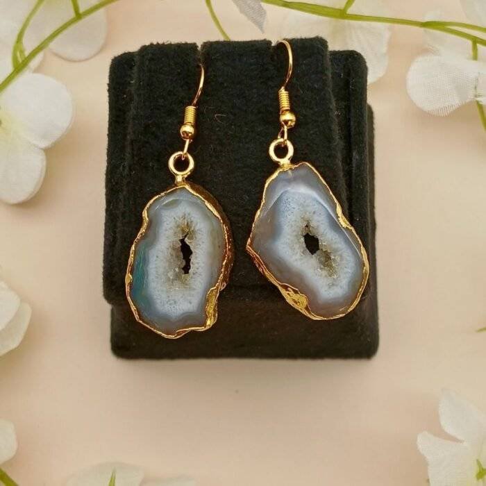 Vogue Stone Druzy Agate Slice Earring Set - Image 3