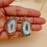 Vogue Stone Druzy Agate Slice Earring Set - Image 2