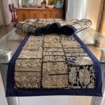 Golden Blue Symphony Table Runner and 4 Mats Set - Image 2