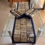 Golden Blue Symphony Table Runner and 4 Mats Set
