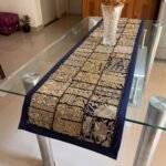 Golden Blue Symphony Table Runner and 4 Mats Set - Image 3