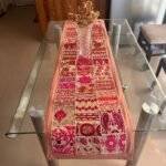 Beige Blossom Trail Table Runner and 6 Mats Set - Image 4