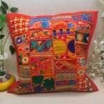 Marwari Magic Patchwork Cushion Cover Set of 5 (16 x 16 in) - Image 3