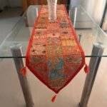 Orange Gulal Breeze Table Runner and 6 Mats Set - Image 4
