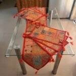 Orange Gulal Breeze Table Runner and 6 Mats Set