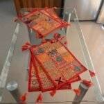 Orange Gulal Breeze Table Runner and 6 Mats Set - Image 3