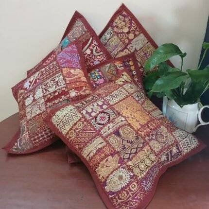 Rangoli Bliss Cushion Cover Set of 5 (16 x 16 in)