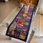 Blue Royal Jharokha Table Runner and 6 Mats Set - Image 4