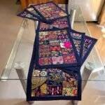 Blue Royal Jharokha Table Runner and 6 Mats Set - Image 3