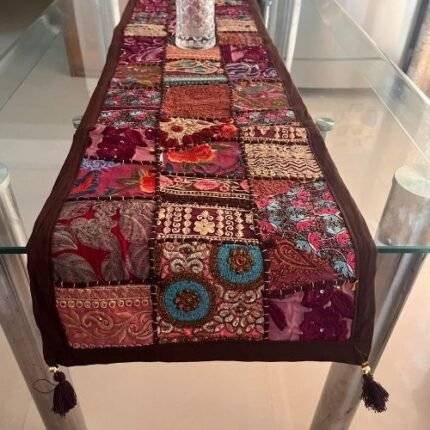 Royal Maroon Grace Table Runner Large