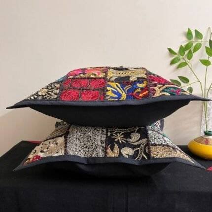 Artisan Patch Cushion Cover Set of 2 (16 x 16 in)