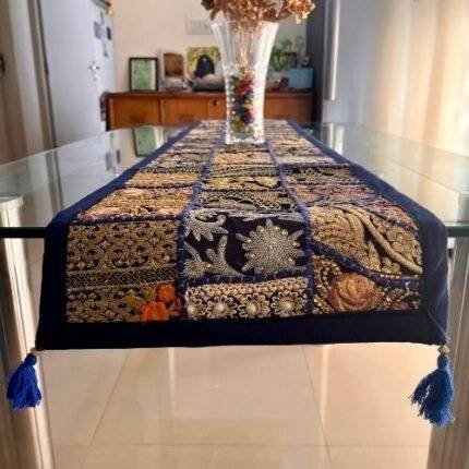 Midnight Blue Mirage Table Runner