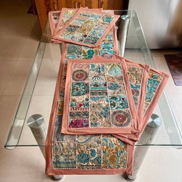 Banjara Heritage Table Runner and 6 Mats Set - Image 2