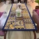 Blue Gold Patchwork Small Table Runner