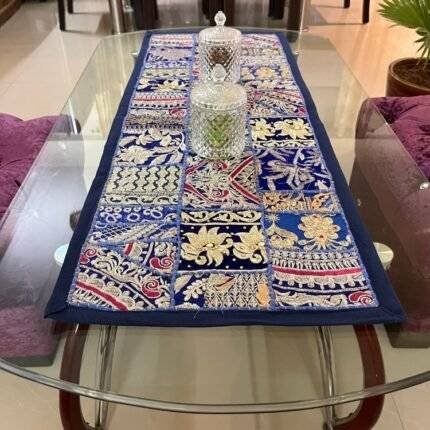 Blue Patchwork Small Table Runner