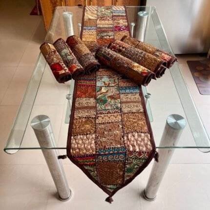 Bohemian Drift Table Runner and 6 Mats Set