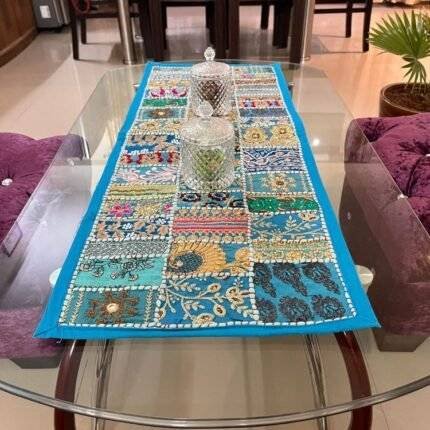 Firozi Patchwork Small Table Runner