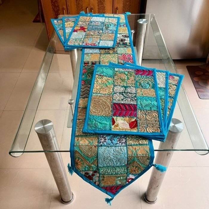 Mosaic Mirage Table Runner and 6 Mats Set - Image 2