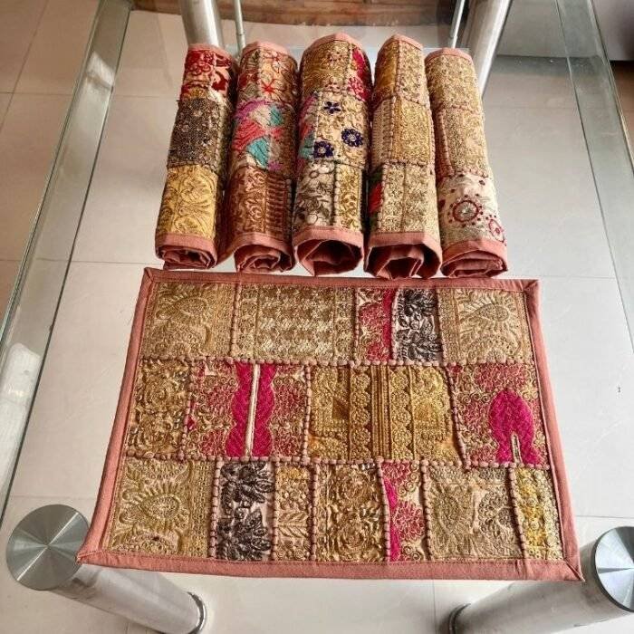 Rajasthani Radiance Table Runner and 6 Mats Set - Image 6