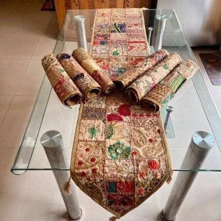 Rajasthani Reverie Table Runner and 6 Mats Set