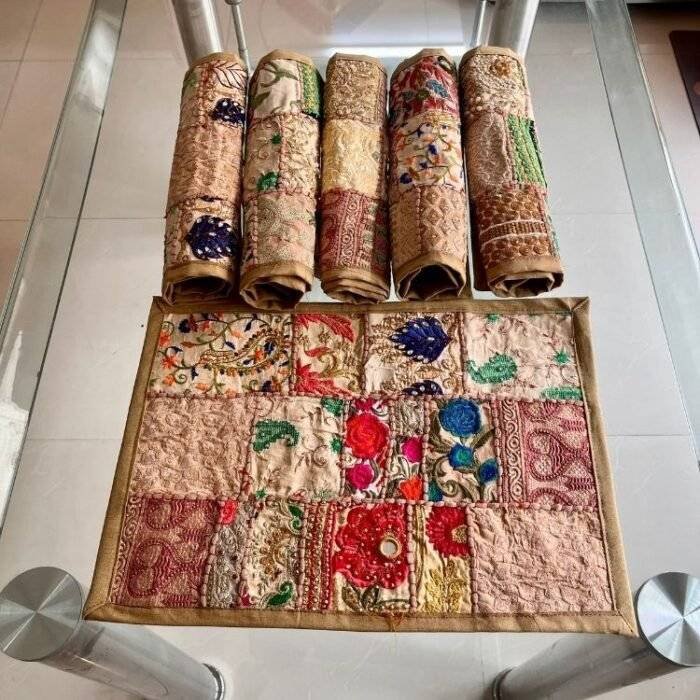 Rajasthani Reverie Table Runner and 6 Mats Set - Image 6