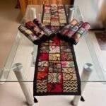 Black Tribal Treasures Table Runner and 6 Mats Set