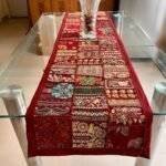 Maroon Table Runner and 6 Mats Set - Image 3