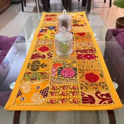 Yellow Patchwork Small Table Runner