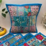 Small Firozi Cushion Cover Set of 5 (12 x 12 inches)