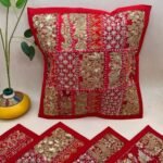 Small Red Cushion Cover Set of 5 (12 x 12 inches)