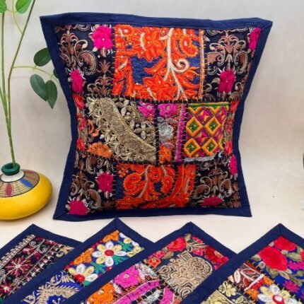 Small Navy Blue Cushion Cover Set of 5 (12 x 12 inches)