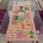 Beige Patchwork Small Table Runner