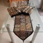 Gold N Black Symphony Table Runner and 6 Mats Set