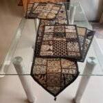 Gold N Black Symphony Table Runner and 6 Mats Set - Image 2