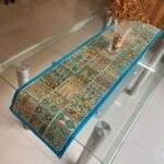 Gold N Turquoise Symphony Table Runner and 6 Mats Set - Image 4