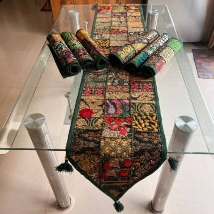 Silken Symphony Table Runner and 6 Mats Set