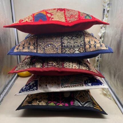 Multi Color Cushion Cover Set of 5 (16 x 16 inches)