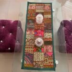 Dark Green Patchwork Small Table Runner - Image 2