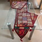 Maroon Table Runner and 6 Mats Set - Image 2