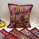 Small Maroon Cushion Cover Set of 5 (12 x 12 inches)