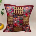 Small Maroon Cushion Cover Set of 5 (12 x 12 inches) - Image 2