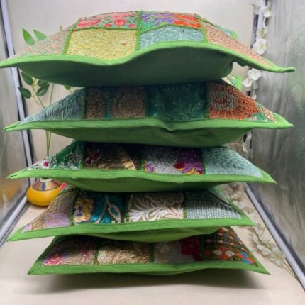 Green Cushion Cover Set of 5 (16 x 16 inches)
