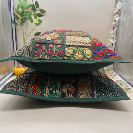 Dark Green Cushion Cover Set of 2 (16 x 16 inches)
