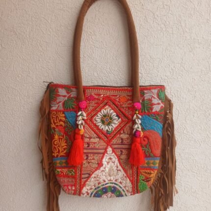 Tote Red Patola Pathik Banjara Bag