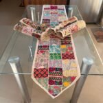 Ivory V shape Table Runner and 4 Mats Set